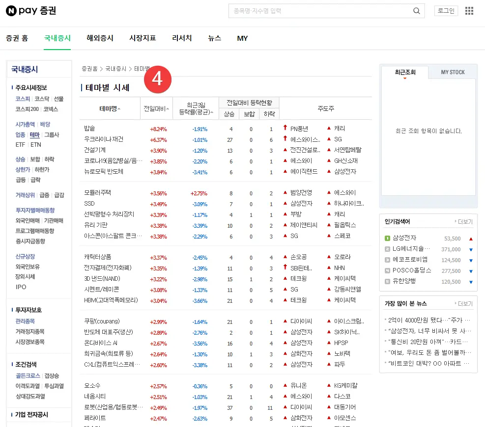 네이버증권 국내주식 테마 정리 python 코드 크롤링 (3)